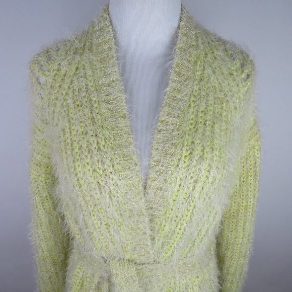 Anthropologie Larkin Shimmer Tie Waist Cardigan S - Picture 6 of 11